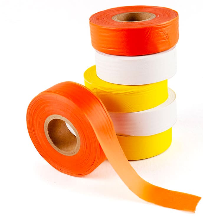 Orange, White, and Yellow Marking Tape