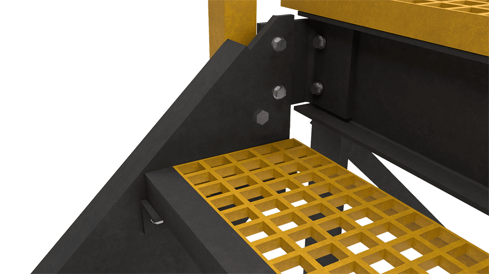 OSCO fiberglass-reinforced polymer (FRP) stair tread.