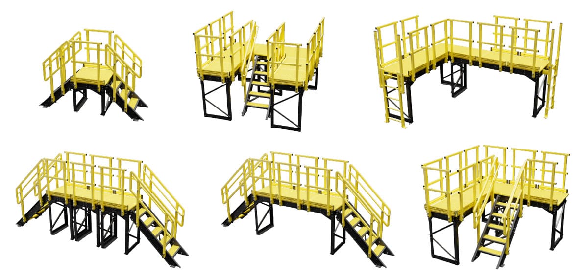 Layout of six configurations