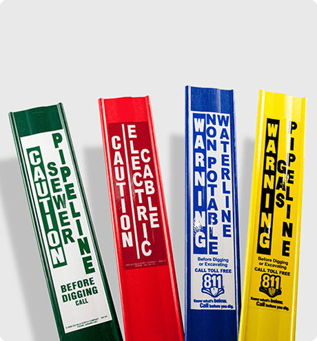 Sewer, electric, non potable, and gas utility markers