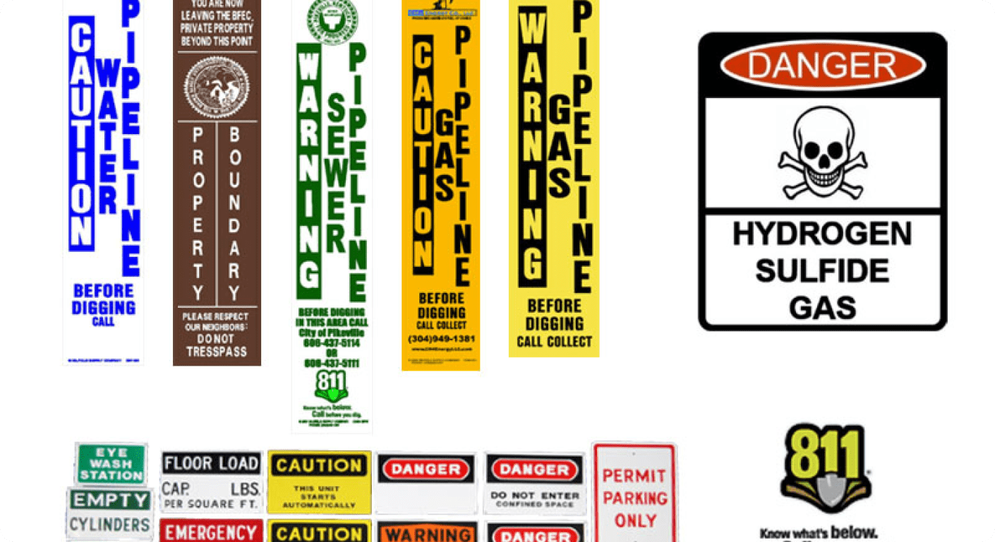 Variety of safety signage