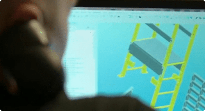 Man working on 3D modeling software