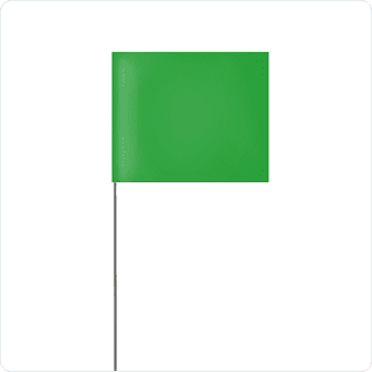 Green marking flag