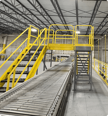 Platform being used in an industrial setting