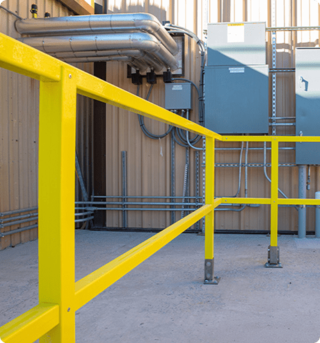 Side view of a safety railing