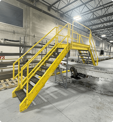 Platform being used in an industrial setting